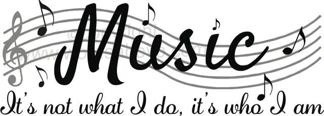 music is not vinyl wall quote word decal dance musical notes room decor
