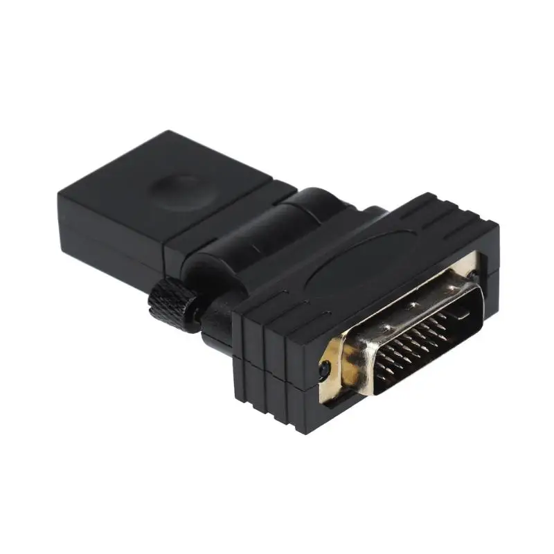360 градусов Поворотный HDMI к DVI 24 + 1 адаптер Женский мужчине HD ТВ конвертер для ПК PS3