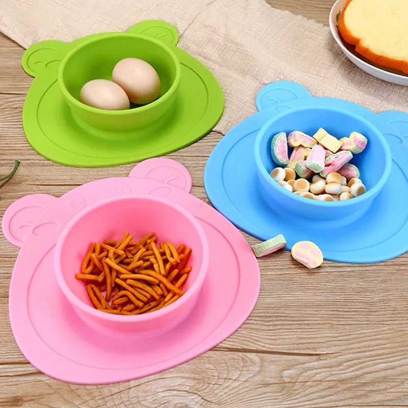 

Baby Silicone Plate Solid Feeding Bowls Dining Plates Suction Children Tableware Food Containers Anti-Slip Kids Dishes Eating