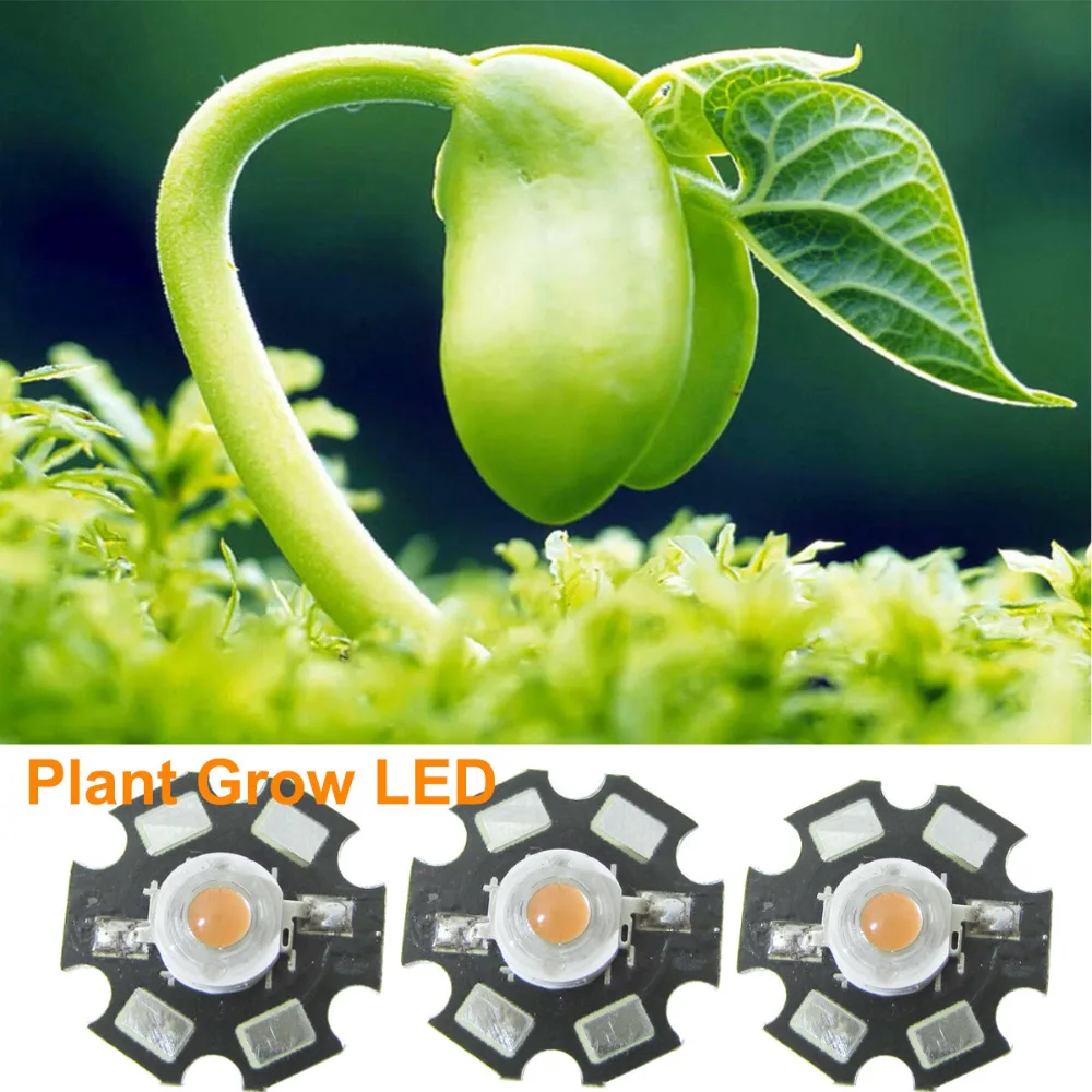 

50PCS 3W High Power full spectrum 400nm-840nm LED Bead Grow Plant light with 20mm Star Base