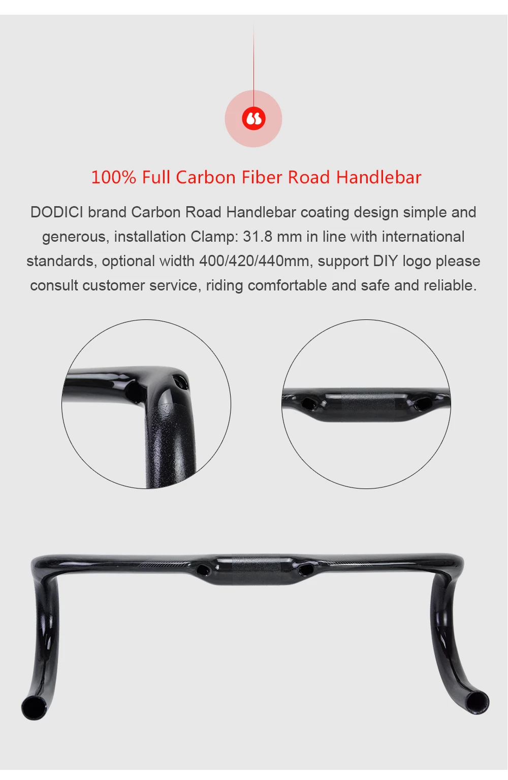 new DODICI road Bike handlebar JAPAN T800 carbon fiber carbon road mtb bike carbon parts sell super linght bar cycling par