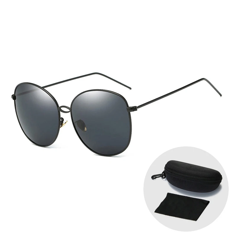 

Trendy Pink Polarized Sunglasses New Arrival 2019 Women Oversized Colourful Driving Glasses Vintage Big Sunglasses with Zip Case