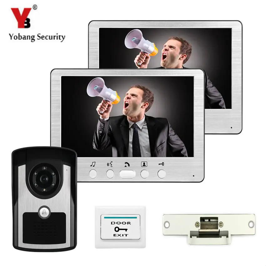 

YobangSecurity 7 Inch Video Door Phone Intercom Doorbell Camera Hands Free Monitor Intercom Doorbell With electronic Door Lock