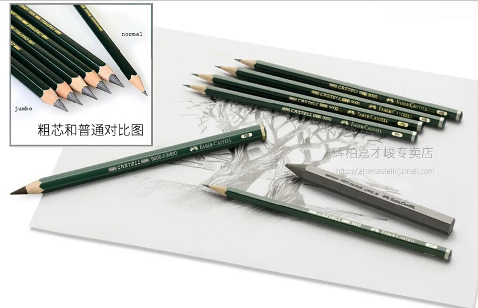 Цветные карандаши Faber Castell 9000, набор из 5 шт./6 шт., HB 2B 4B 6B 8B 0,53 мм, карандаши для эскизов