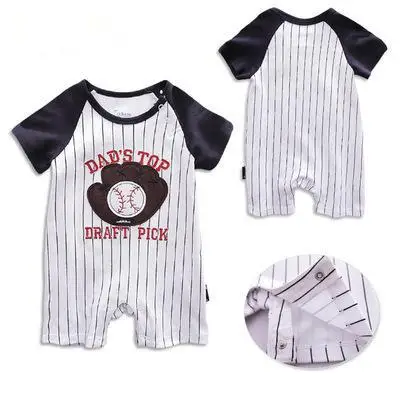 Летняя одежда для новорожденных; комбинезон для мальчиков; комбинезон с короткими рукавами; Спортивный бейсбольный комбинезон с рисунком; комбинезоны детская одежда - Цвет: quantao