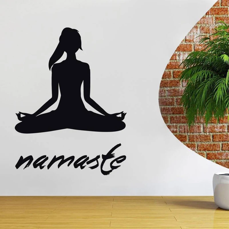 Yoga Namaste Letters Wall Stickers for Yoga Room Background Vinyl Wall
