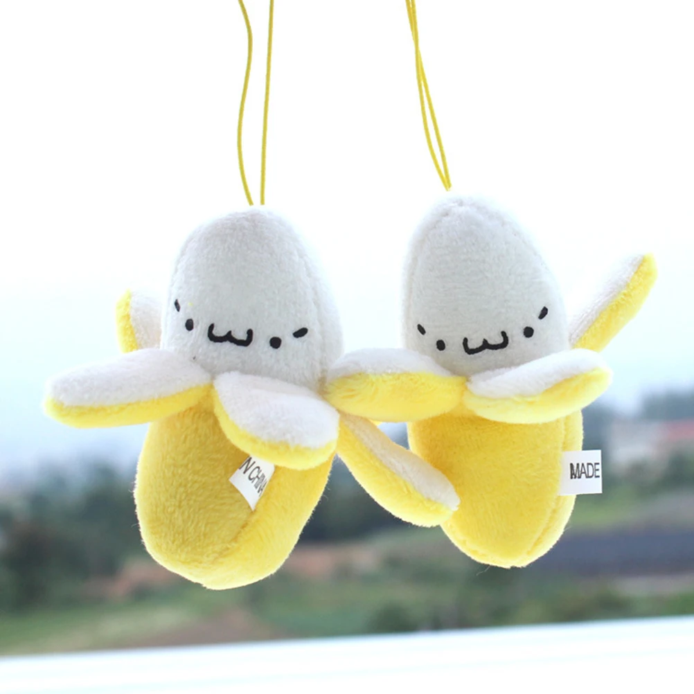 Cute Cell Phone Strap Charm Mobile Phone Skinned banana Plush Doll Phone Strap Pendant Cellphone Decoration Accessories