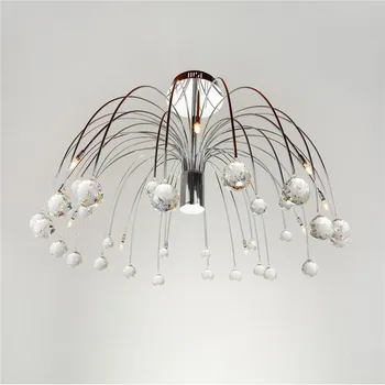 

Modern Luxury Crystal 10 Lights Drum Firework Shape Ceiling Light Fixture Lighting For Bedroom Living Room G4 Bulb CL139