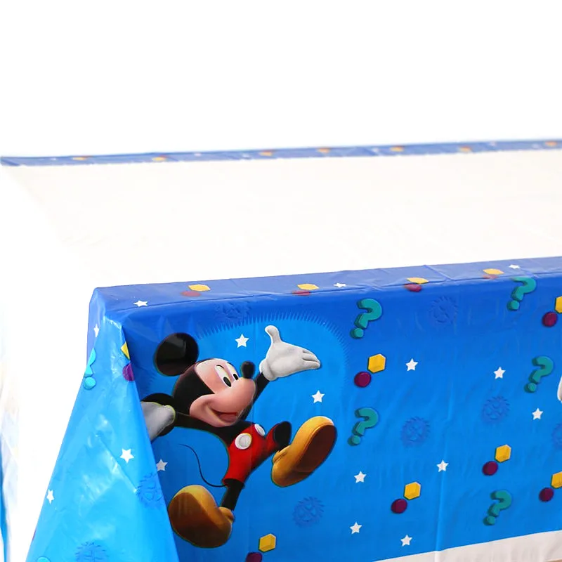 Disney Микки Маус 20 тарелок+ 20 чашек+ 20 флагов+ 1 скатерть с днем рождения вечерние принадлежности 20 человек Декоративная скатерть для вечеринки набор