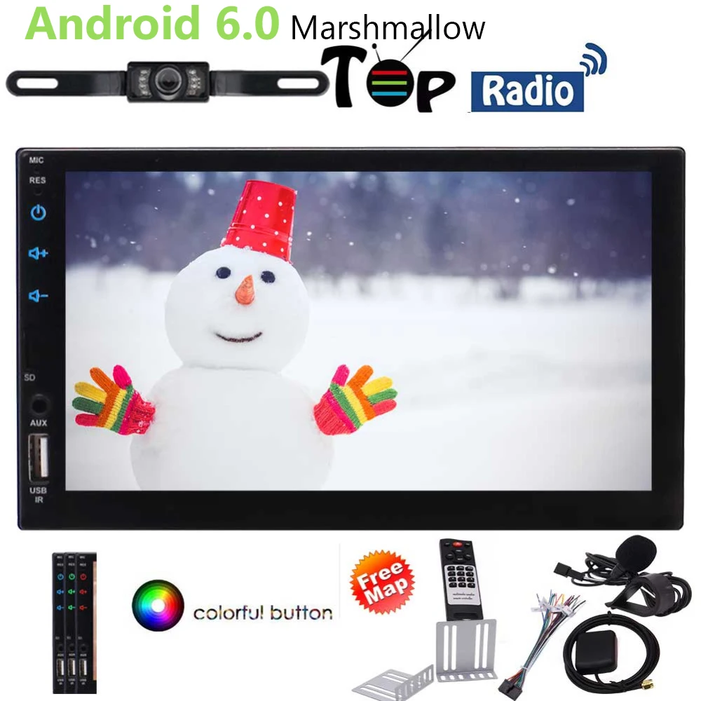 

7 Inch Double din 2 Din Android 6.0 Car PC GPS Stereo Radio HD Capacitive Touch Screen GPS Navigation Player WiFi Bluetooth
