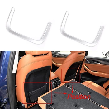 

JEAZEA Matte Silver ABS Inner Front Seat Back Net Frame Decoration Cover Sticker Trim For BMW X3 G01 2018 Car Styling