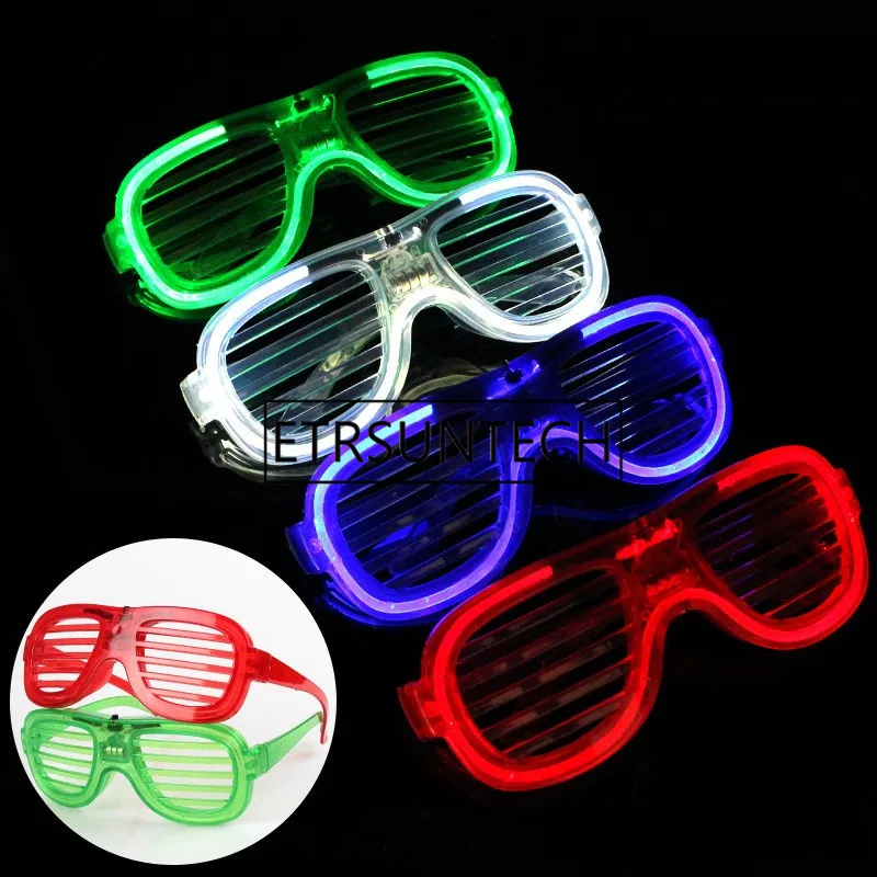 200pcs/lot Blinds LED Glasses 3 Mode Flashing Shutter Glowing Blind with Battery | Дом и сад