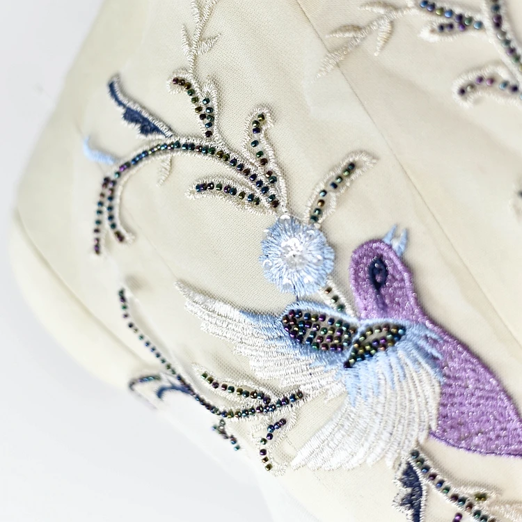 Цветной вышитый бисером блестки вышитая птица Цветы аппликация ручной работы diy Одежда декоративная заплатка кружевной материал