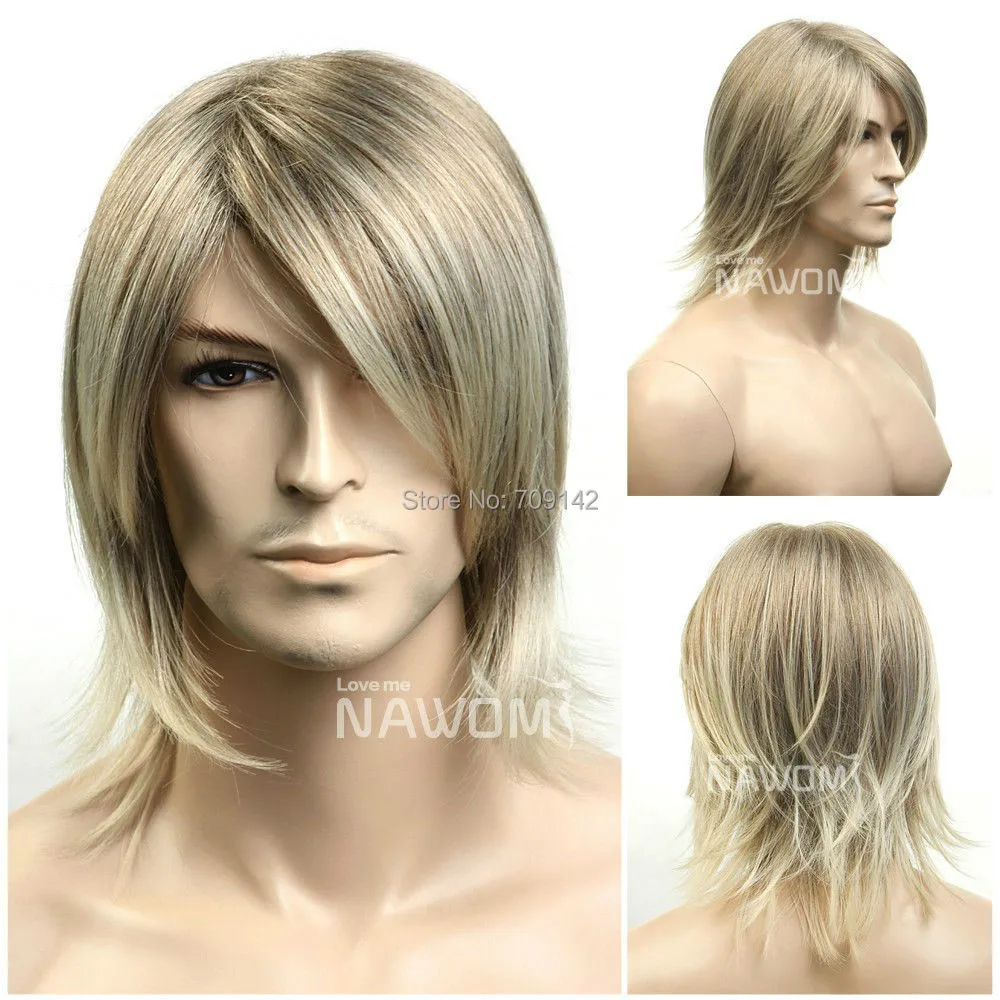 

Male Fashion Excellent Fiber Synthetic Men Wig/Hair For Women queen Kanekalon hair no lace front wigs Free deliver