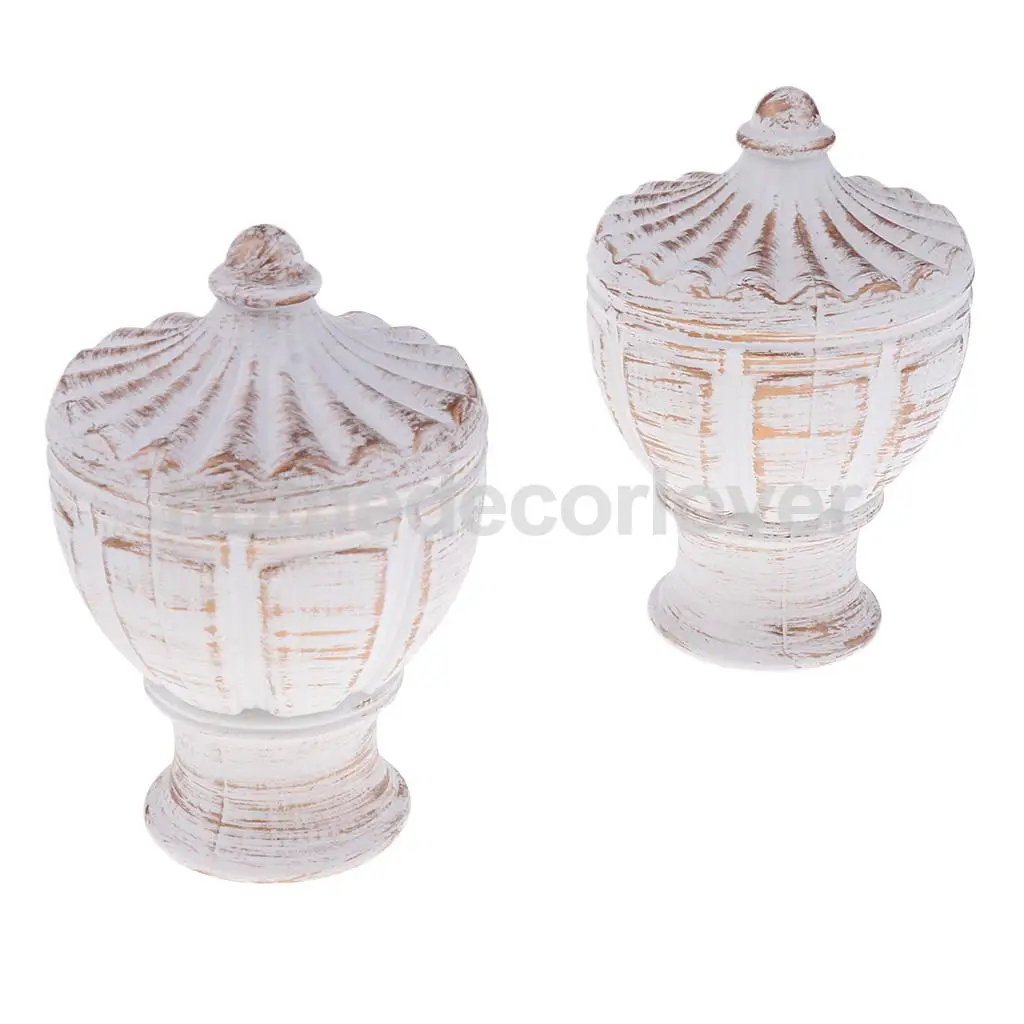2PCS Window Curtain Drapery Rod/Pole End Cap Rod Head Cap for Curtain Poles with 28mm Inner Dia	