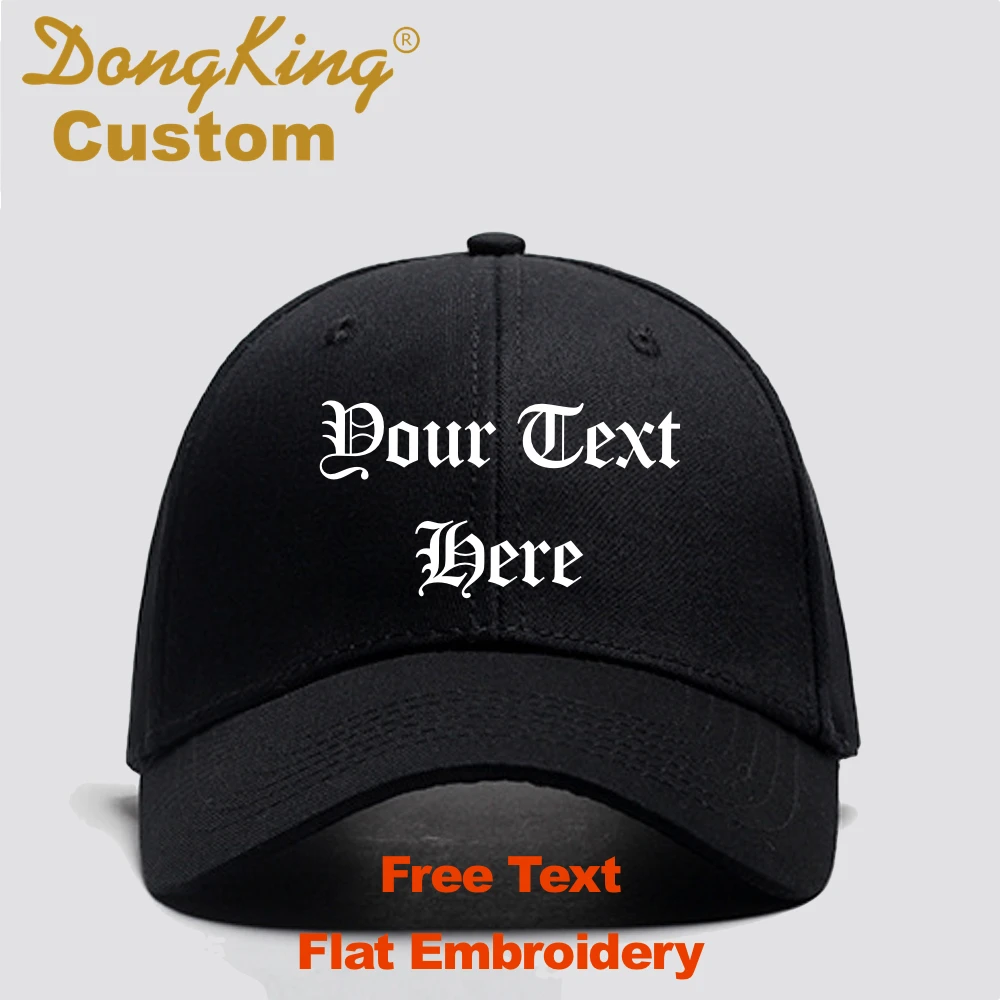 DongKing бейсболка на заказ с изогнутым козырьком, хлопковые шляпы для папы, на заказ, с вышитым текстом, 6 панелей, бронзовая Пряжка, колпаки индивидуального дизайна
