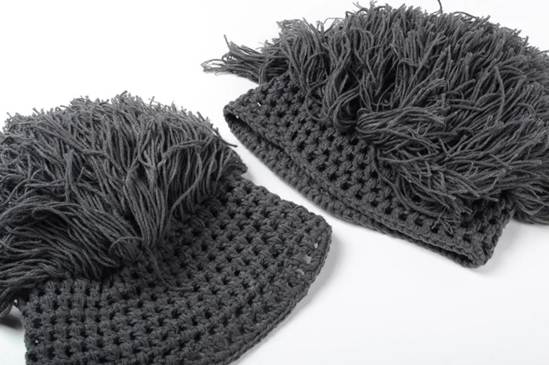 Fashion Men Handmade Knitted Wig Bearded Funny Hat Winter Beard Beanies Face Tassel  Warm Cap Outdoor Creative Ski Caps CP0317 (6)