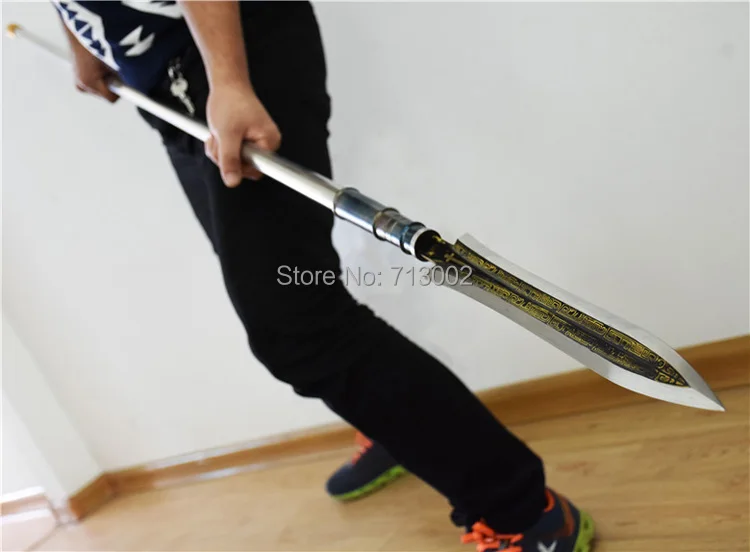 Long Handle Spear spearhead Sword WuShu practice lance pike manganese