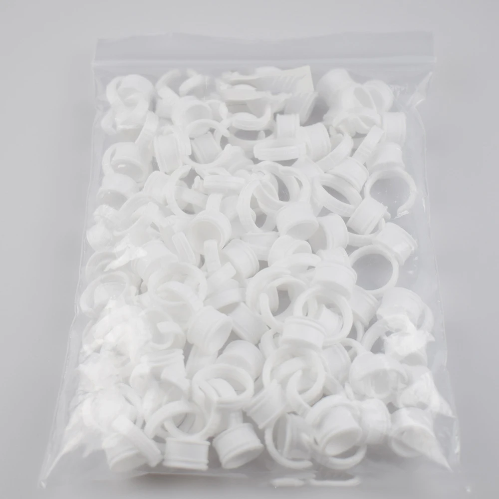 

200Pcs Disposable Permanent Makeup Ring Tattoo Ink Eyebrow Lip Tattoo Pigments Holder Rings Container/Cup Tattoo Ink
