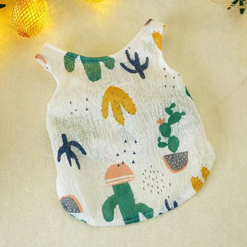 

Cartoon printed Pet Dog Summer Vest Clothes Cat Shirt T-shirt Cotton Pet Clothing Costume For Small Dogs Yorkshire Chihuahua