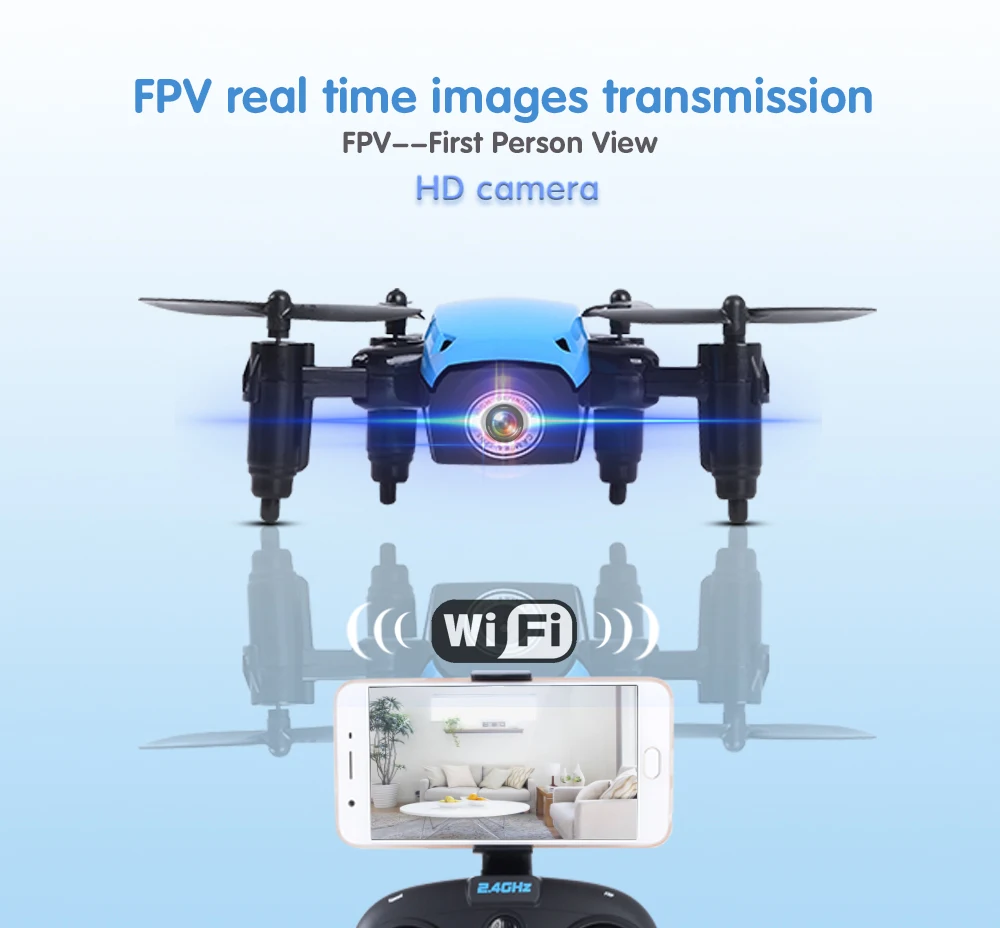 

S9 S9HW Mini Foldable Drones with Camera HD Dron FPV RC WIFI Quadcopter/Helicopter VS Xs809hw H43WH JXD 523W