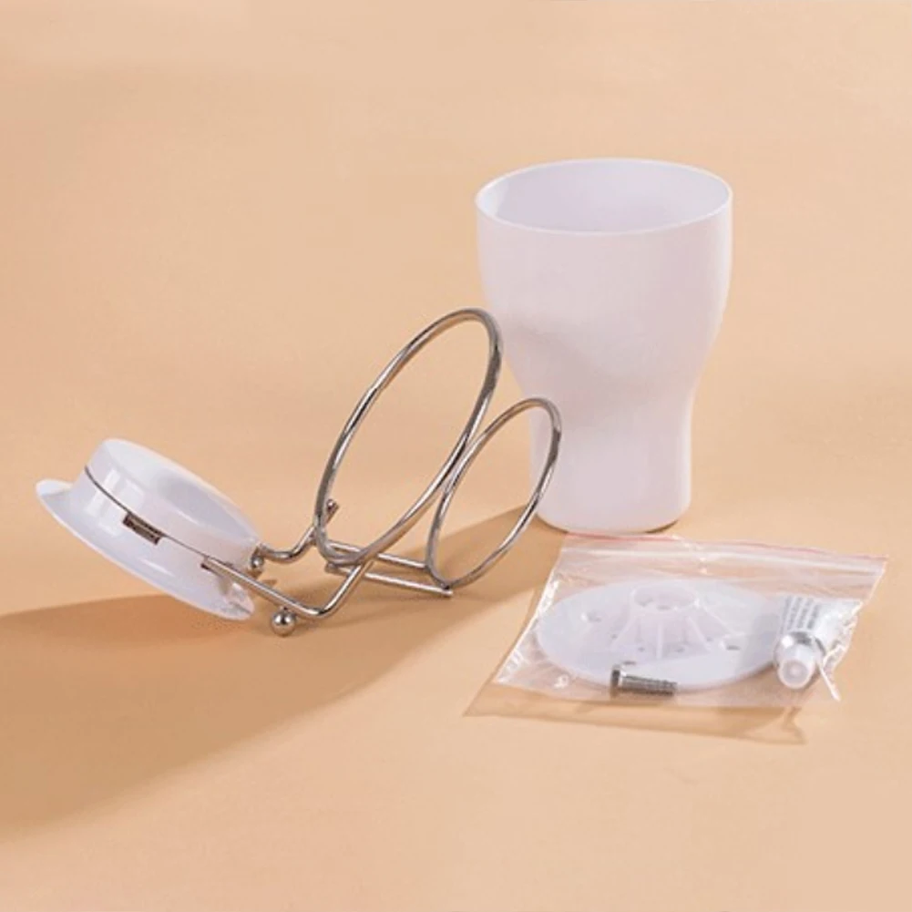 

Suction Cup Organizer Durable Stainless Steel Bathroom Tool Toothbrush Holder White Tumbler Kitchen Simple Toothpaste