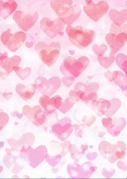 

Valentine's Day pink Love hearts bokeh backdrop Vinyl cloth High quality Computer print wall Photography Backgrounds