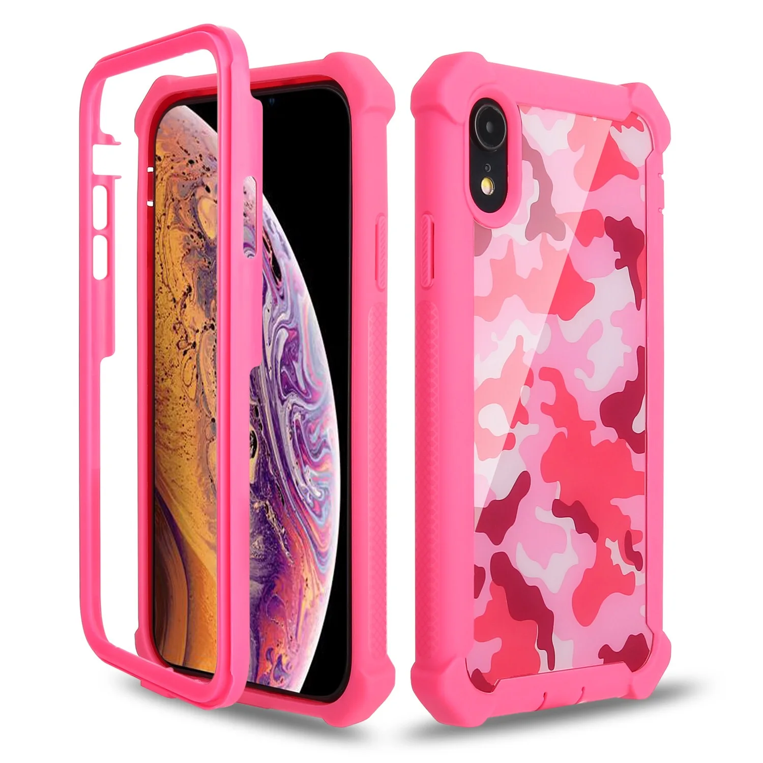 Камуфляжный противоударный чехол для iPhone XS Max XR X 6 6S 7 8 Plus чехлы телефонов 360