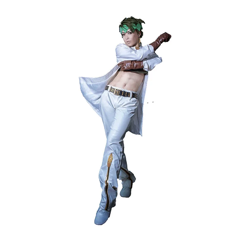 

JoJo's Bizarre Adventure Rohan Kishibe Cosplay Costume white suit with belt