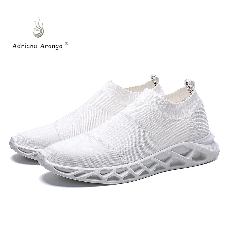 

Adriana 2019 New Listing Non-slip Breathable Soft Bottom Sports Shoes Men's Fashion Outdoor Lightweight Flying Woven Casual Shoe