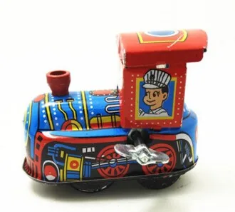 Металлический локомотив классический намоточный игрушечный поезд