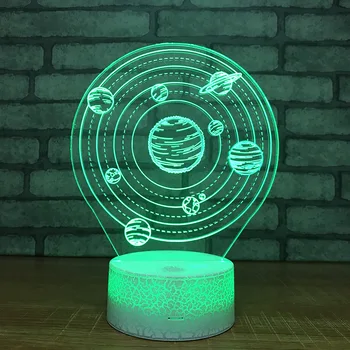 

Creative Planet Lamp Intelligent Led Usb Interface Cosmic Lamp Night Light Wholesale White base Lovely 3d Light Fixtures