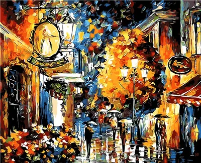 

Unframed painting by numbers paint by number for home decor picture oil painting for living room 40*50 bar decoration bar street
