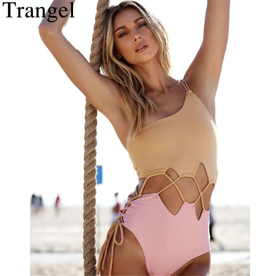

Trangel One Piece Swimsuit Female One Shoulder Swimwear Women Swimsuit For Girls Swimming Suit For Women Bikini 2019 Beach Wear