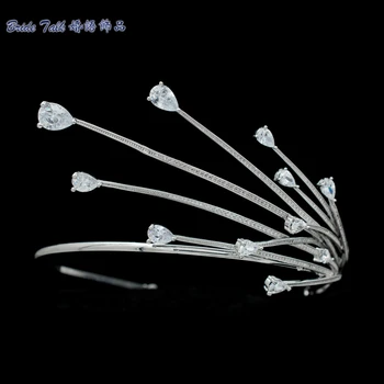

AAA Cubic Zirconia Tiaras Bridal Wedding Crowns Women Hair Accessories Jewelry Pageant Headpiece TR15088