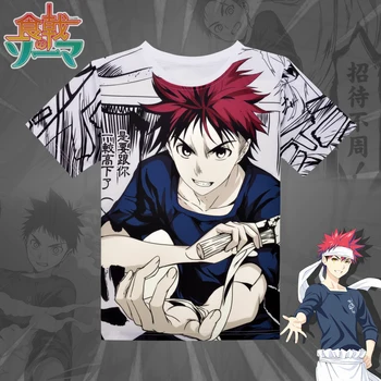 

Anime Food Wars: Shokugeki no Soma Yukihira T-shirt Polyester T Shirt Summer Active Otaku Men Women Tees