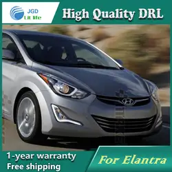 Бесплатная доставка! 12 В 6000 К СИД DRL дневные Бег свет чехол для Hyundai Elantra 2014 рамки противотуманных фар автомобиля стиль