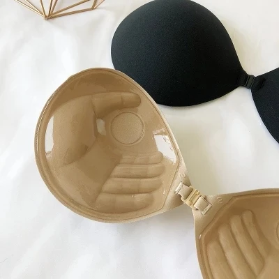 

Fashion Women Sexy Lingerie Solid Silicone Adhesive Gel Push Up Finger Shape Backless Strapless Invisible Massage Bra
