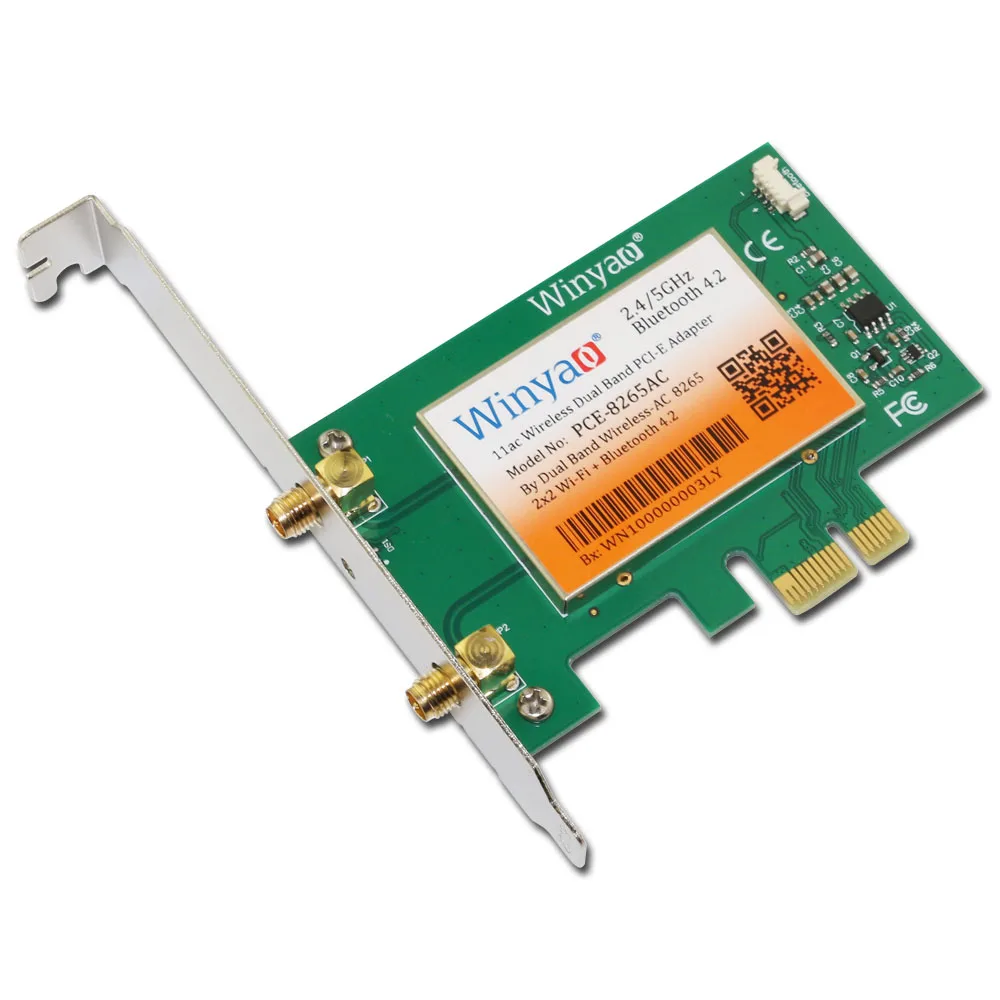 Winyao pce-8265ac Dual Band рабочего pci-e WiFi адаптер 867 м 802.11ac для Беспроводной-AC 8265ngw 8265ac Bluetooth 4.2