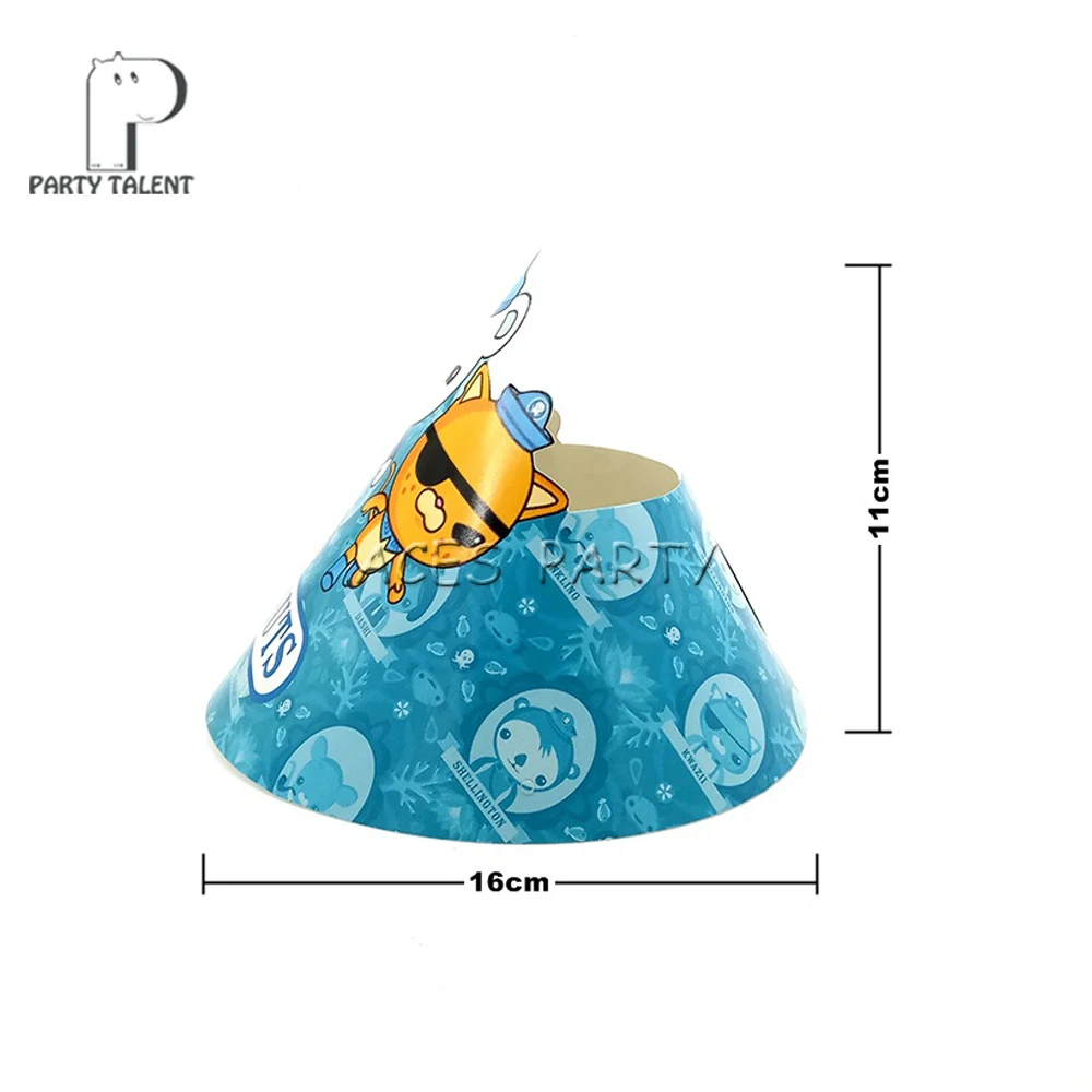 Вечерние принадлежности 8 шт. для детей Октонавты тема украшения день рождения Кепка шляпа с резинкой