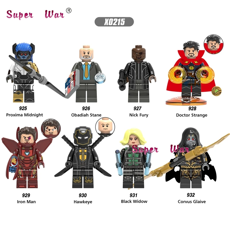 

50pcs Infinity War Iron Man Doctor Strange Proxima Midnight Corvus Glaive Obadiah Stane building block for children toys