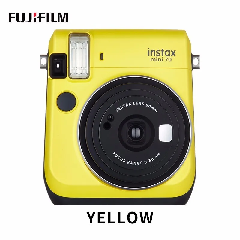 6 цветов Fujifilm Instax Mini 70 мгновенная фотокамера моментальной печати красный черный синий желтый белый золотой - Цвет: Yellow