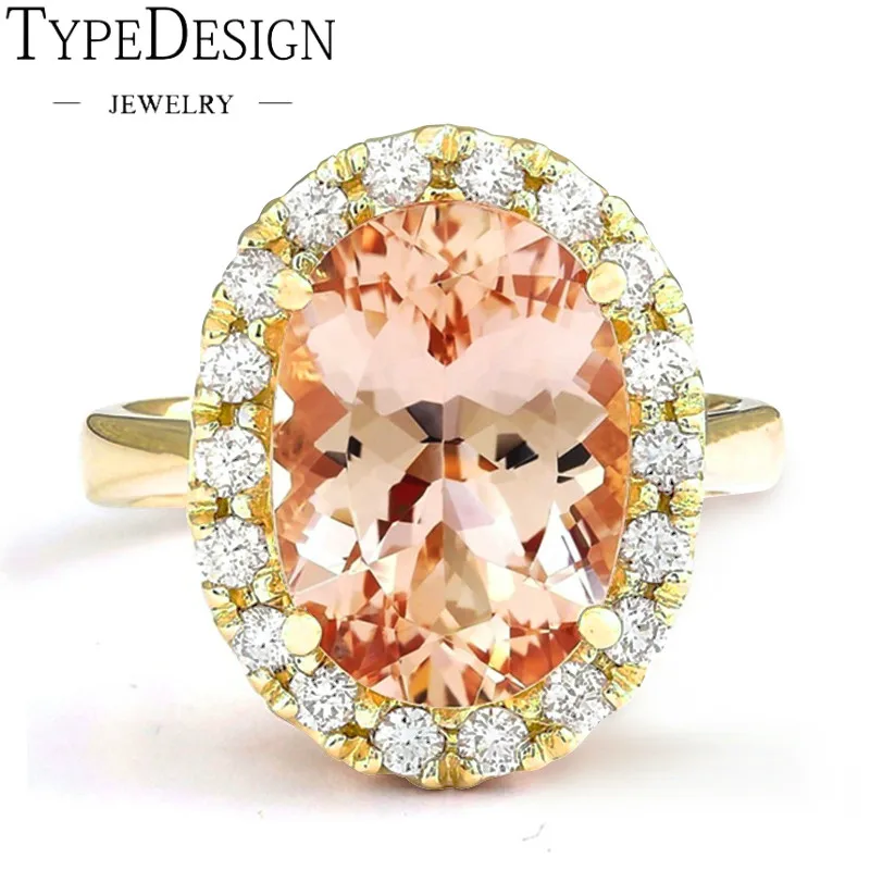

2 C Champagne Wedding Rings For Women Engagement Jewellery Natural Morgan Stone Ring Jewelry Decoration For Women Accessories