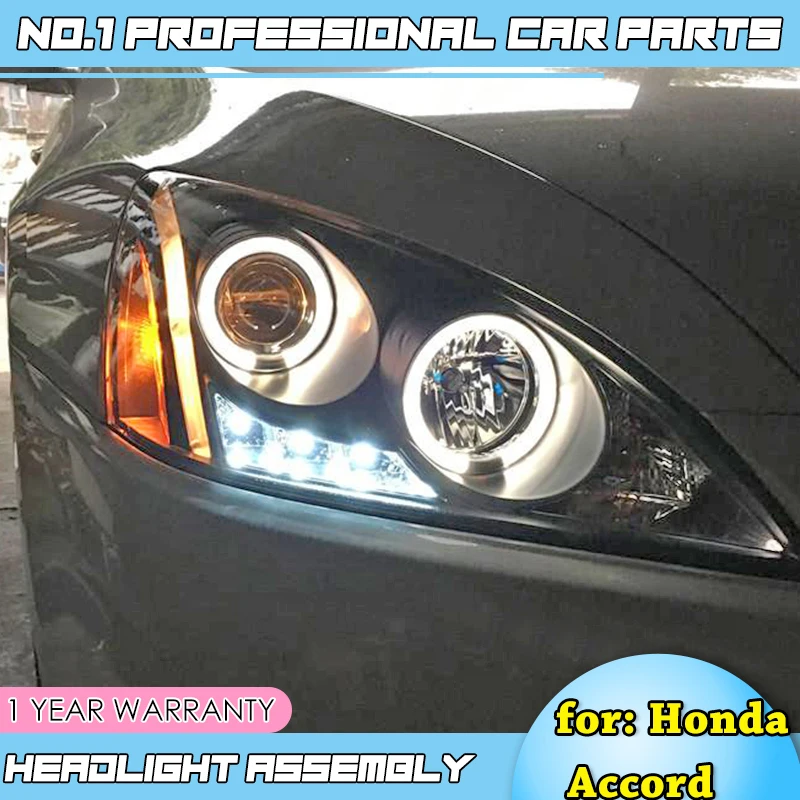 Автомобильная стильная головная лампа-для Honda Accord 2003-2007 светодиодный фонарь DRL HID Xenon Биксеноновые линзы