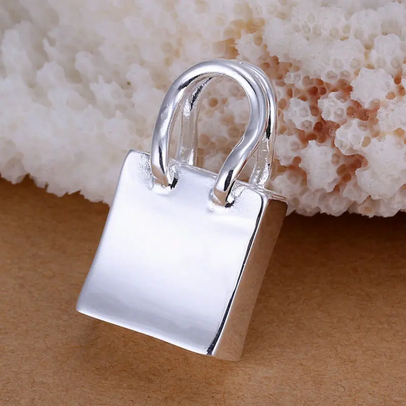 925 sterling silver jewelry bag charms pendant fit necklace C47in