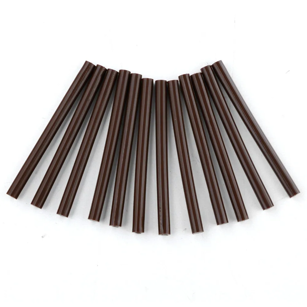 Neitsi 12pc/pack 7.8mm * 100mm Hotmelt Keratin Glue Sticks High Quality Melting Hot Gun Glue Stick Brown Color ping