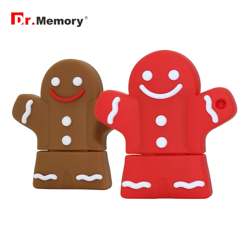 

Cartoon Gingerbread Man USB 2.0 Flash Drive 64GB pendrive 4GB 8GB 16GB 32GB Memory Stick U Disk Toy Boy Memory Card