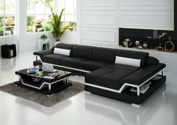

beatiful l shaped modern leather sofa design for young house