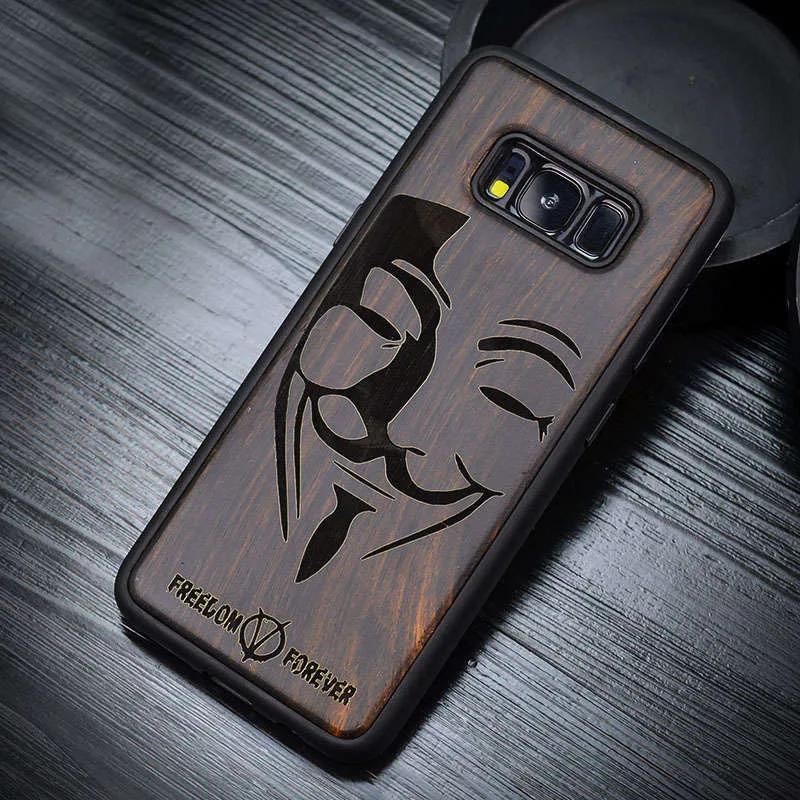 Оригинальный чехол Apises s9 Plus черный из эбенового дерева для Samsung galaxy s8 plus + note 8