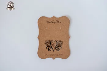 

S3-60 Custom Fold Over Necklace Jewelry Display Cards, Fancy cut Custom Labels, Jewelry Display, Personalize Labels